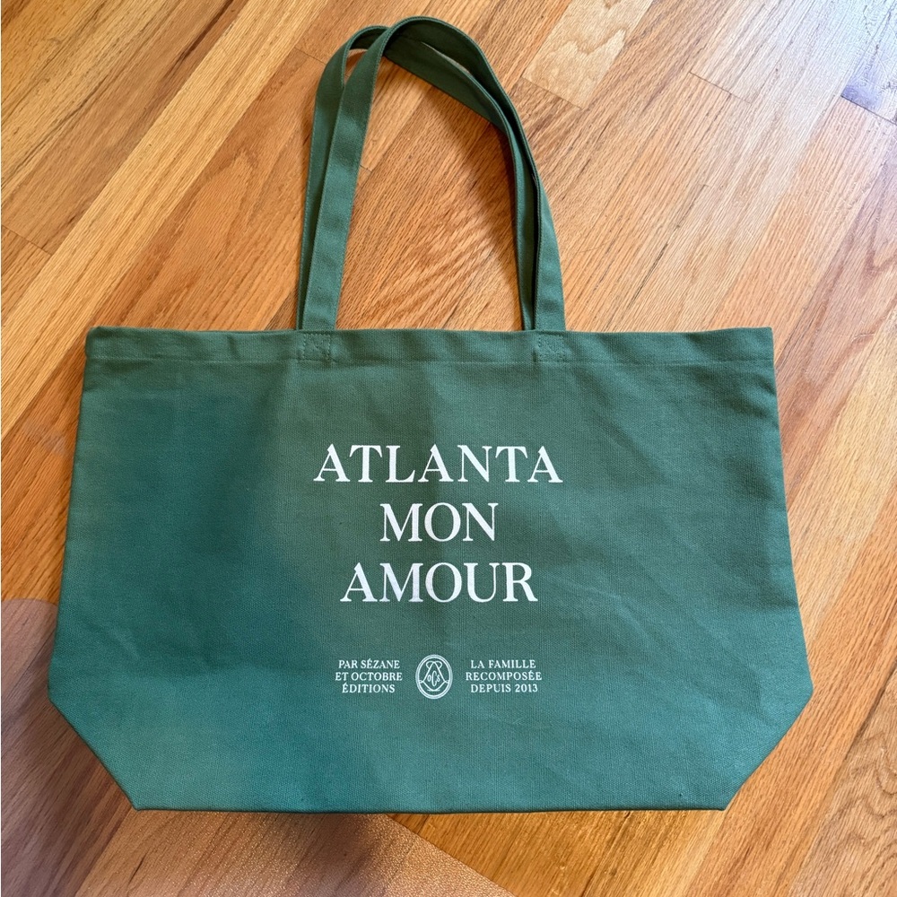 NEW Sezane Atlanta Green Tote Bag